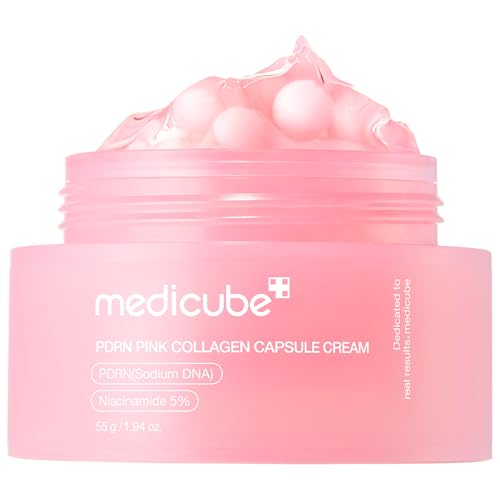 medicube Capsule Cream with Salmon DNA PDRN Pink Collagen | Lightweight Moisturizing Cream with PDRN, Niacinamide for Uneven Skin Tone and Texture, Glow hydration | Korean Skincare, 1.94 oz|B0DTKCN3Z4