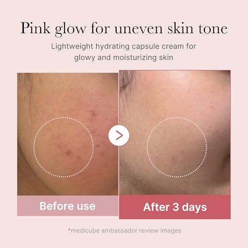 medicube Capsule Cream with Salmon DNA PDRN Pink Collagen | Lightweight Moisturizing Cream with PDRN, Niacinamide for Uneven Skin Tone and Texture, Glow hydration | Korean Skincare, 1.94 oz|B0DTKCN3Z4