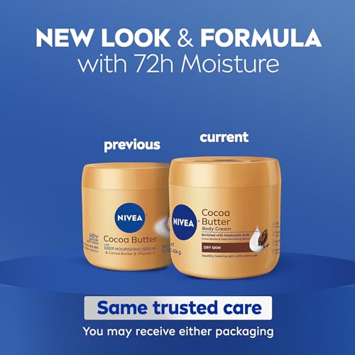 NIVEA Cocoa Butter Body Cream with Deep Nourishing Serum, Cocoa Butter Cream for Dry Skin, 16 Ounce Jar|B01H6OYPU8
