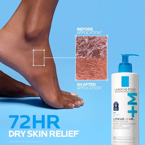 La Roche-Posay Lipikar AP+Max Triple Repair Moisturizing Body Cream,13.52oz | Face and body lotion for dry skin with shea butter and niacinamide to help moisturize and support the skin barrier.|B003QXZWYW