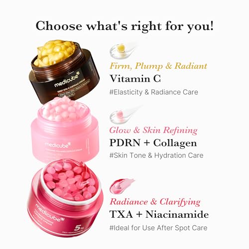 medicube Capsule Cream with Salmon DNA PDRN Pink Collagen | Lightweight Moisturizing Cream with PDRN, Niacinamide for Uneven Skin Tone and Texture, Glow hydration | Korean Skincare, 1.94 oz|B0DTKCN3Z4