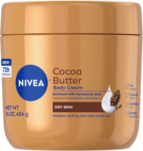 NIVEA Cocoa Butter Body Cream with Deep Nourishing Serum, Cocoa Butter Cream for Dry Skin, 16 Ounce Jar|B01H6OYPU8