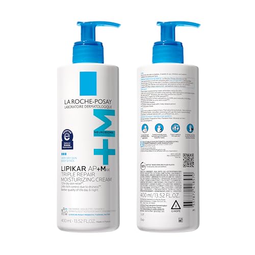 La Roche-Posay Lipikar AP+Max Triple Repair Moisturizing Body Cream,13.52oz | Face and body lotion for dry skin with shea butter and niacinamide to help moisturize and support the skin barrier.|B003QXZWYW