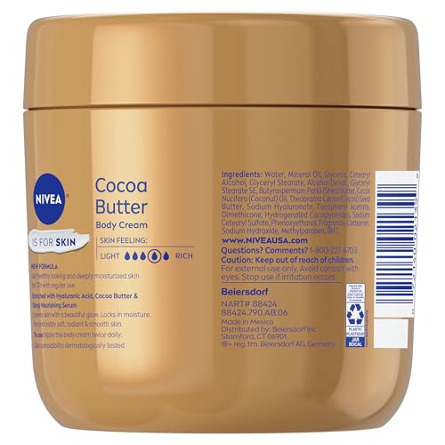NIVEA Cocoa Butter Body Cream with Deep Nourishing Serum, Cocoa Butter Cream for Dry Skin, 16 Ounce Jar|B01H6OYPU8