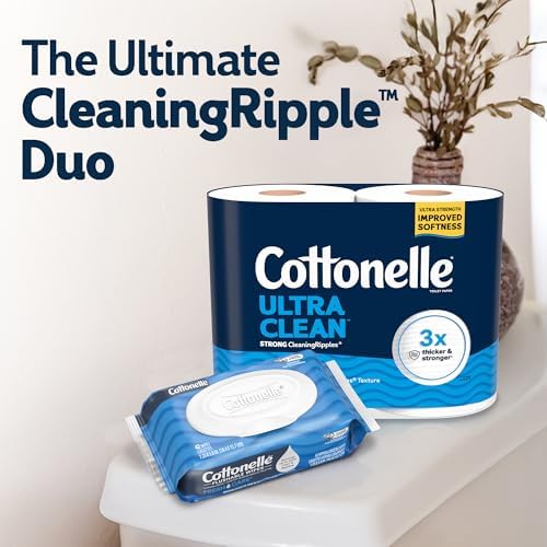 Cottonelle Ultra Clean Toilet Paper, 24 Family Mega Rolls=132 Regular Rolls|B0CM4NXMV2