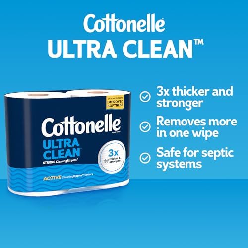 Cottonelle Ultra Clean Toilet Paper, 24 Family Mega Rolls=132 Regular Rolls|B0CM4NXMV2