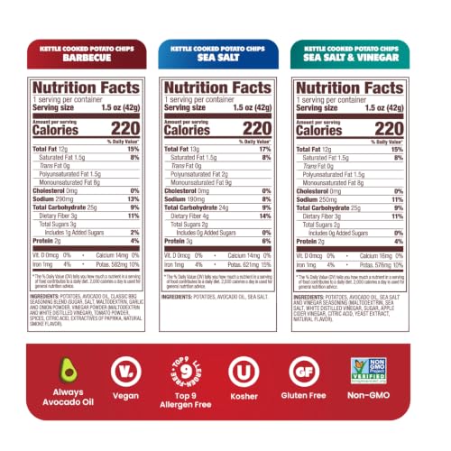 Jackson's Classic Potato Chips Variety Pack, Avocado Oil (1.5oz, 10ct)|B0F2JGF18T