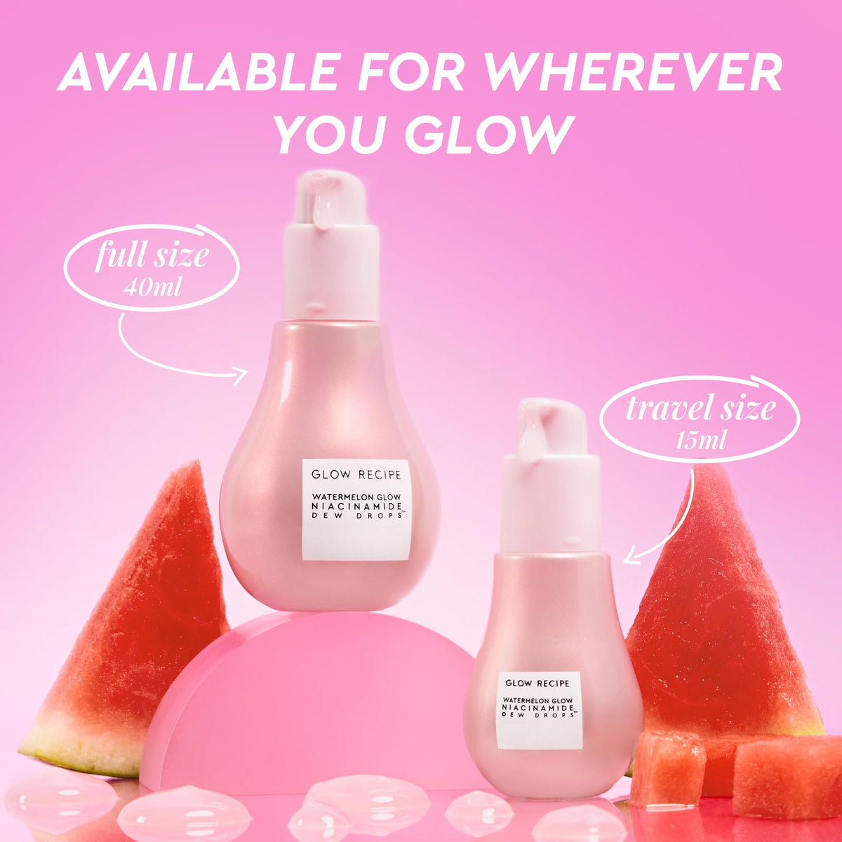Glow Recipe Watermelon Niacinamide Dew Drops, Korean Niacinamide Serum Drops, Hydrating Face Serum + Primer & Liquid Highlighter, Hyaluronic Acid, Dewy Glow (40ml)