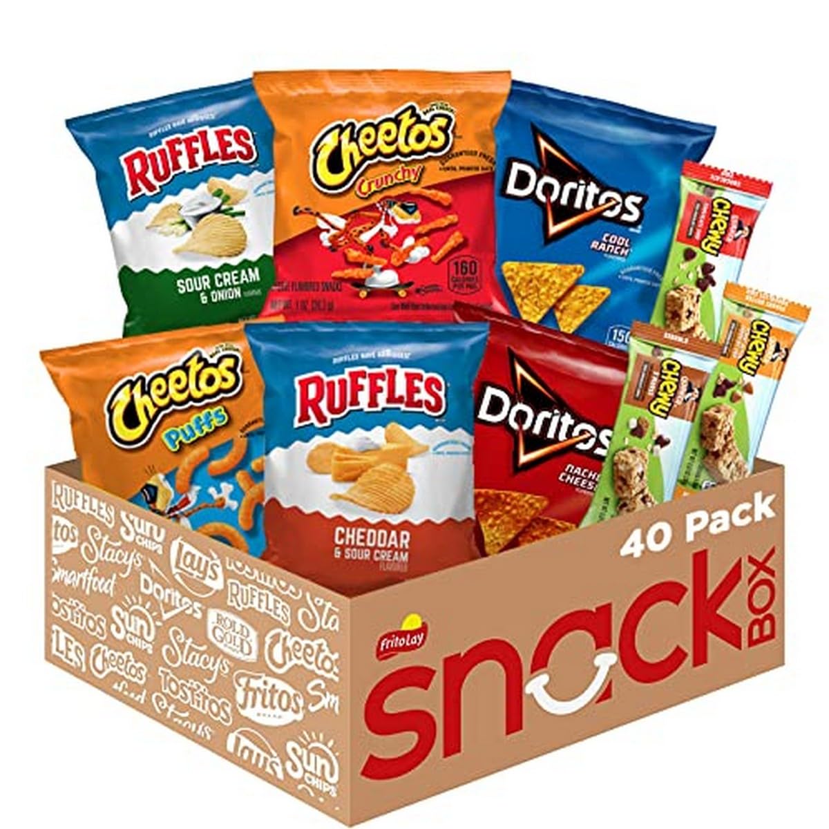 Frito-Lay Ultimate Classic Snacks Package, Variety Assortment of Chips, Cookies, Crackers, & Nuts, 0.56 ounces, (Pack of 40) (Packaging May Vary)