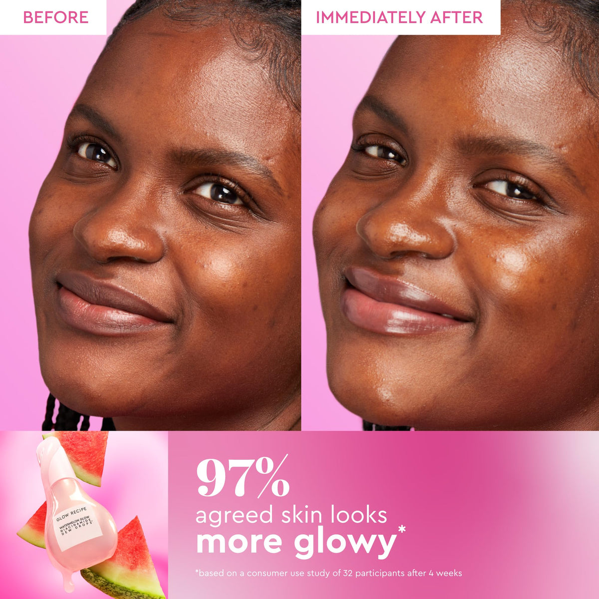 Glow Recipe Watermelon Niacinamide Dew Drops, Korean Niacinamide Serum Drops, Hydrating Face Serum + Primer & Liquid Highlighter, Hyaluronic Acid, Dewy Glow (40ml)
