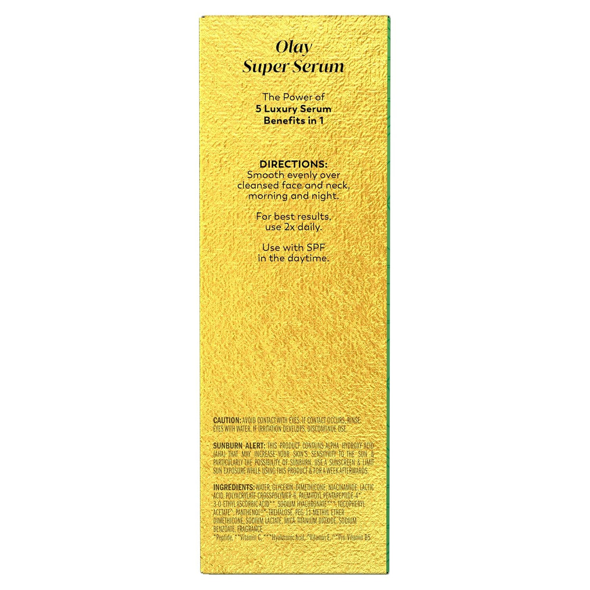 Olay Super Serum Trial Size - Niacinamide, Vitamin C & E, Collagen Peptide, AHA - 5-in-1 Skin Care Benefits - Healthy Glow, Brightening, Hydrating, Smoothing, Firming, Evens Tone, Anti-Aging, 0.4 Oz
