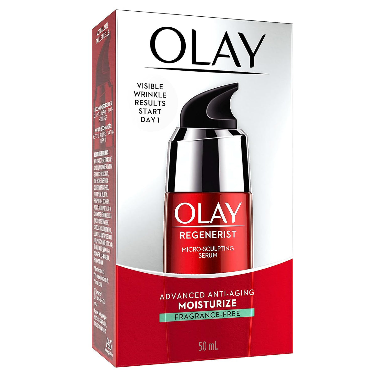 Olay Regenerist Micro Sculpting Serum, Fragrance Free Anti Aging Face Serum for Daily Use, Hydrating and Firming Facial Serum for Smoother Skin and Wrinkle Appearance, Lightweight Formula, 1.7 Fl Oz