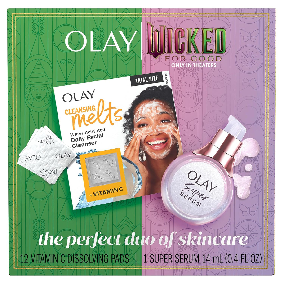 Olay Super Serum Trial Size - Niacinamide, Vitamin C & E, Collagen Peptide, AHA - 5-in-1 Skin Care Benefits - Healthy Glow, Brightening, Hydrating, Smoothing, Firming, Evens Tone, Anti-Aging, 0.4 Oz