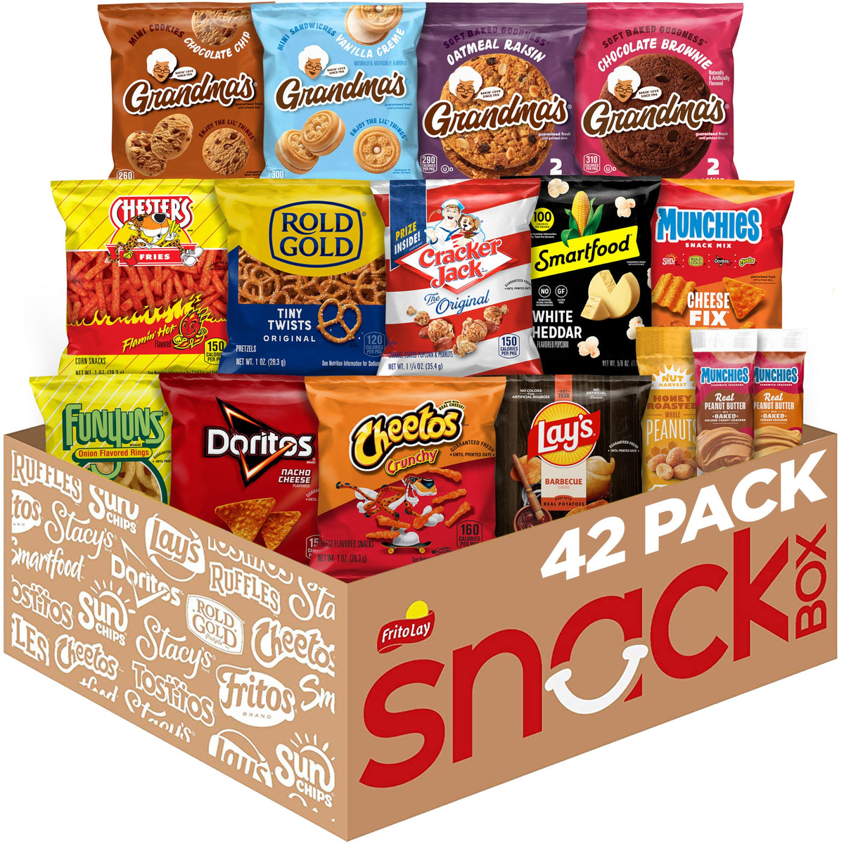 Frito-Lay Ultimate Classic Snacks Package, Variety Assortment of Chips, Cookies, Crackers, & Nuts, 0.56 ounces, (Pack of 40) (Packaging May Vary)