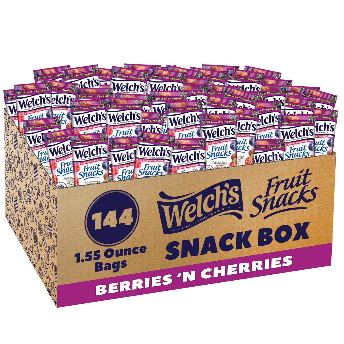 Welch's Fruit Snacks - Mixed Fruit Box - Kids Snacks - 0.8 Oz - 40 Pack