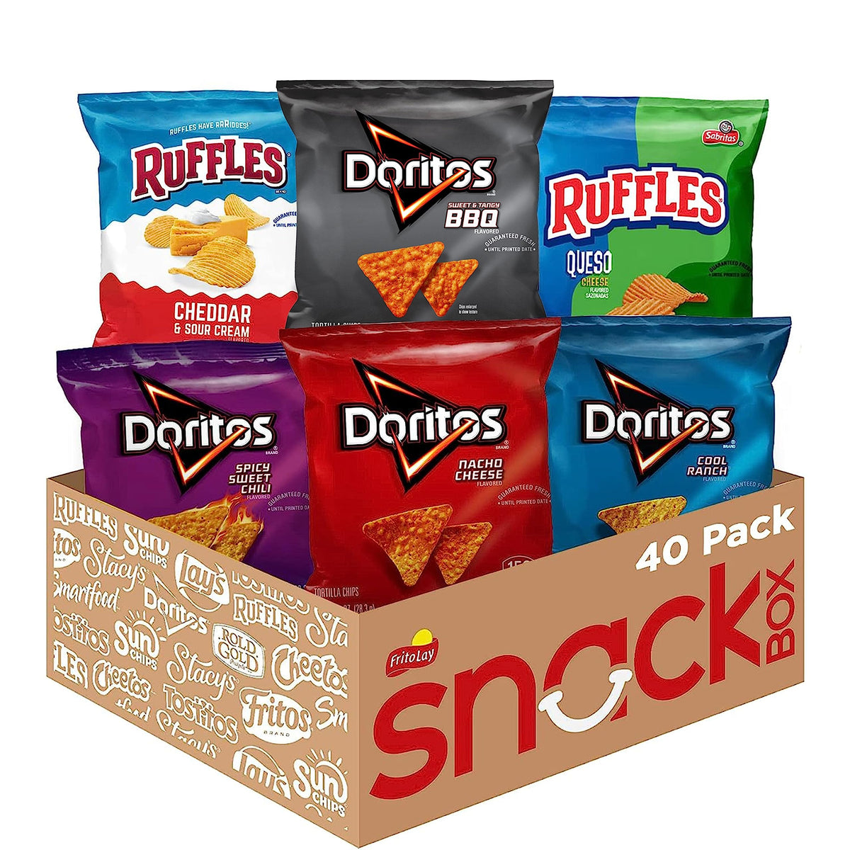 Frito-Lay Ultimate Classic Snacks Package, Variety Assortment of Chips, Cookies, Crackers, & Nuts, 0.56 ounces, (Pack of 40) (Packaging May Vary)