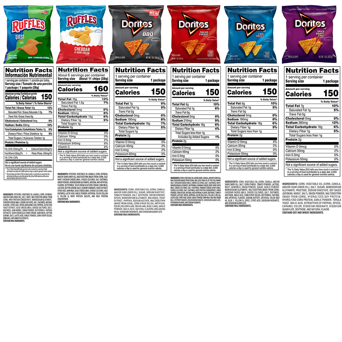 Frito-Lay Ultimate Classic Snacks Package, Variety Assortment of Chips, Cookies, Crackers, & Nuts, 0.56 ounces, (Pack of 40) (Packaging May Vary)