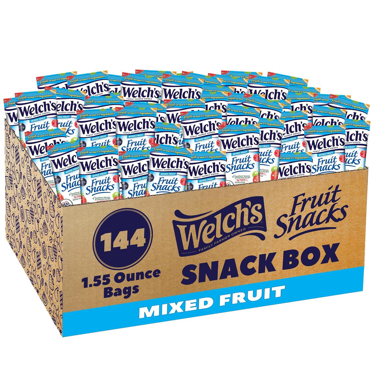 Welch's Fruit Snacks - Mixed Fruit Box - Kids Snacks - 0.8 Oz - 40 Pack