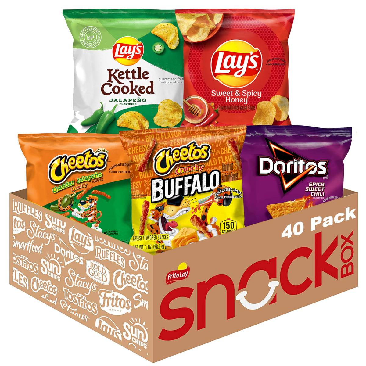 Frito-Lay Ultimate Classic Snacks Package, Variety Assortment of Chips, Cookies, Crackers, & Nuts, 0.56 ounces, (Pack of 40) (Packaging May Vary)