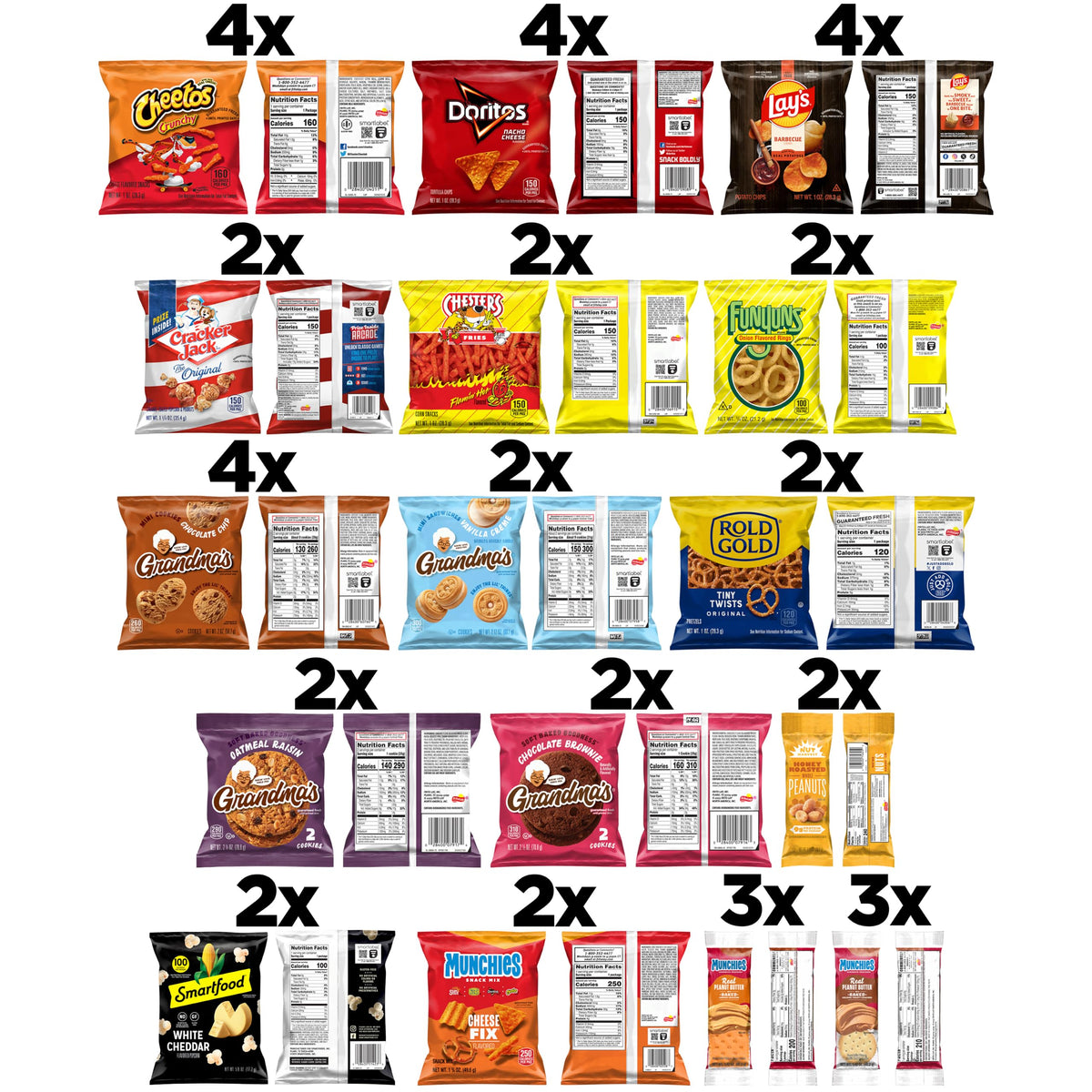 Frito-Lay Ultimate Classic Snacks Package, Variety Assortment of Chips, Cookies, Crackers, & Nuts, 0.56 ounces, (Pack of 40) (Packaging May Vary)